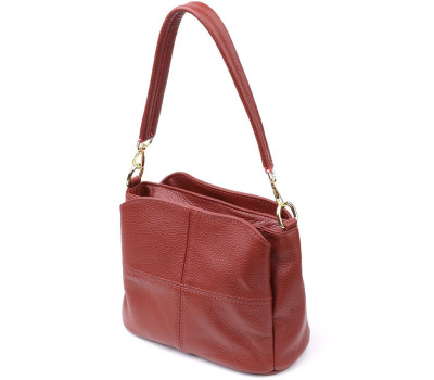 Жіноча шкіряна сумка з трьома секціями Vintage 22981 Червоний