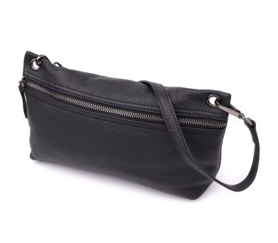 Модна жіноча сумка на плече з натуральної шкіри Vintage 23004 Чорний