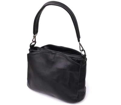 Сумка на плече з натуральної шкіри Vintage 23007 Чорний