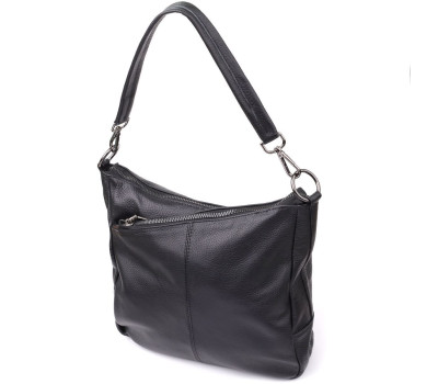 Жіноча сумка з двома ремінцями з натуральної шкіри Vintage 23053 Чорний
