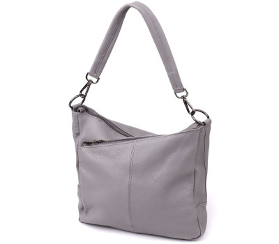 Жіноча сумка з двома ремінцями із натуральної шкіри Vintage 23054 Сірий