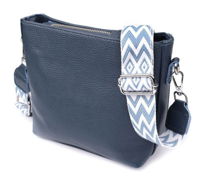 Повсякденна сумка жіноча на плече з натуральної шкіри Vintage 22911 Блакитний