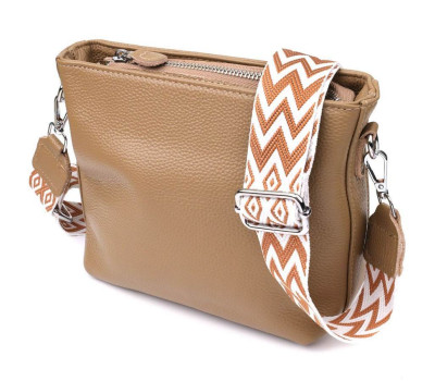 Жіноча шкіряна сумка на плече для повсякденного носіння Vintage 22912 Бежевий