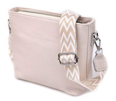 Повсякденна плечова сумка з натуральної шкіри Vintage 22915 Білий