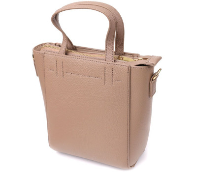 Сумка жіноча з натуральної шкіри у формі трапеції Vintage 22918 Бежевий