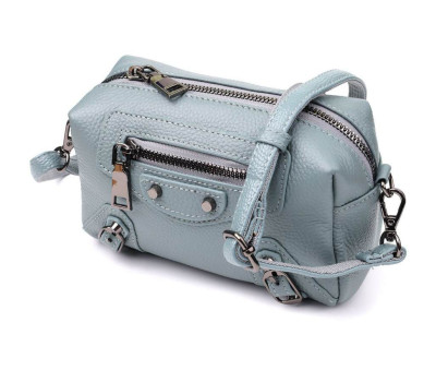 Жіноча сумка з натуральної шкіри із сучасним декором Vintage 22925 Блакитний