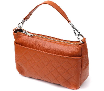 Жіноча сумка з натуральної шкіри з двома ремінцями Vintage 22929 Рудий