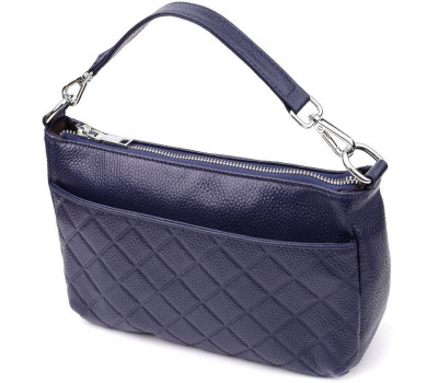 Сумка жіноча з натуральної шкіри з двома ремінцями Vintage 22928 Синій