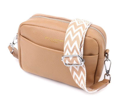 Жіноча сумка крос-боді з натуральної шкіри Vintage sale_15139 Бежевий