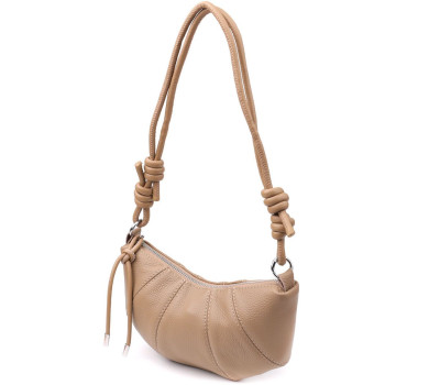 Жіноча напівкругла сумка з натуральної шкіри Vintage 22933 Бежевий
