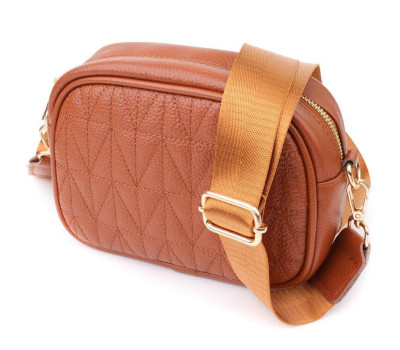 Стьобана сумка для жінок з натуральної шкіри Vintage 22899 Рудий