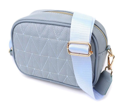 Сумка жіноча на кожен день з натуральної шкіри Vintage 22902 Сіро-блакитний