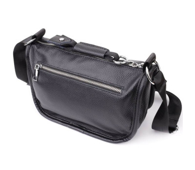 Напівкругла сумка для жінок із натуральної шкіри Vintage 22905 Чорний