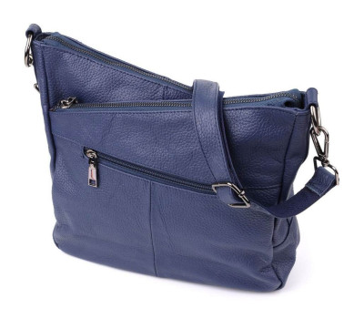 Сумка для жінок на два відділення з натуральної шкіри Vintage 23013 Синій