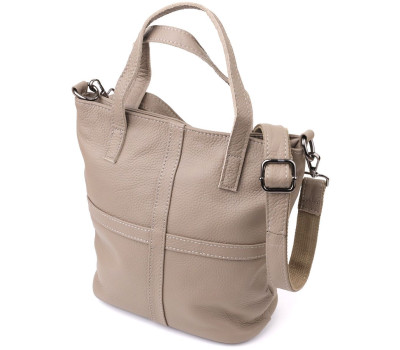 Сумка жіноча з ручками з натуральної шкіри Vintage 22996 Сірий