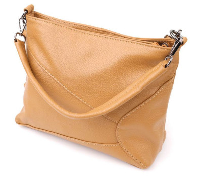 Жіноча сумка на два відділення з натуральної шкіри Vintage 23015 Світло-коричневий