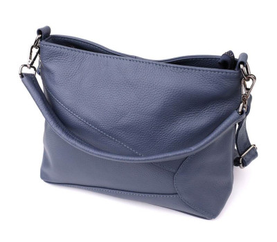 Жіноча сумка на два відділення з натуральної шкіри Vintage 23016 Синій