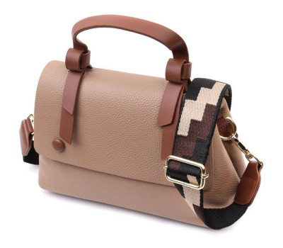 Ділова сумка для жінок з короткою ручкою з натуральної шкіри Vintage 22668 Коричнева