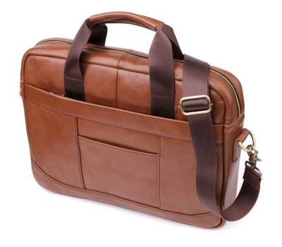 Чоловічий діловий портфель з натуральної шкіри Vintage 23038 Коричневий