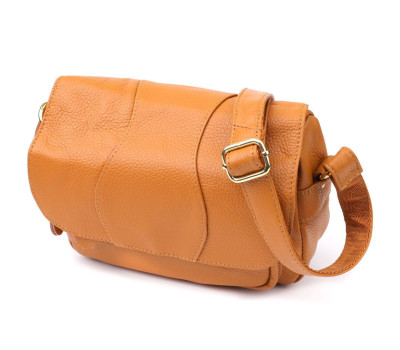 Містка повсякденна сумка з натуральної шкіри для жінок Vintage 22968 Рудий