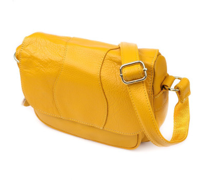 Шкіряна сумка для жінок на день Vintage 22969 Жовтий