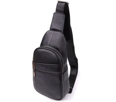 Чоловіча сумка через плече з натуральної шкіри Vintage 23018 Чорний