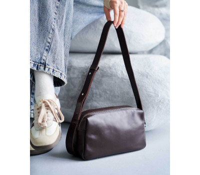 Кожаная женская сумка «Feit» шоколадная WeLassie