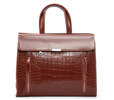 Сумка Шкіряна Жіноча Класична ALEX RAI 5052 camel croco