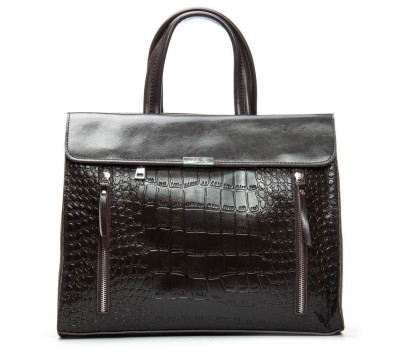 Сумка Шкіряна Жіноча Класична ALEX RAI 5052 brown croco