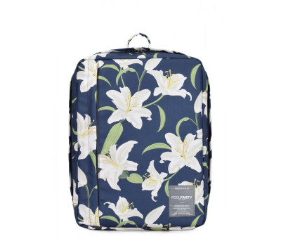 Рюкзак для ручної поклажі POOLPARTY Airport 40x30x20см Wizz Air / МАУ з ліліями (airport-lily)