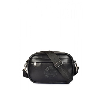 Чорна сумка з ременем на плече POOLPARTY Capsule зі штучної шкіри (capsule-black)