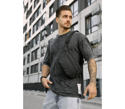 Чоловіча сумка на пояс бананка Sambag Tirso Max чорний тканевий