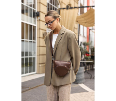 Жіноча кросбоді сумка бананка Sambag Sofi шоколад