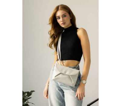 Жіноча сумка через плече Sambag Rose сірий шовк