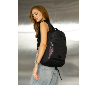 Жіночий рюкзак Sambag Zard LZN чорний тканевий принт