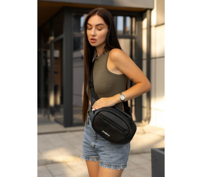 Сумка через плече жіноча бананка Sambag Flex чорна