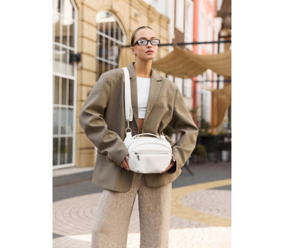 Сумка через плече жіноча бананка Sambag Pure біла