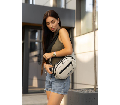 Сумка через плече жіноча бананка Sambag Flex сіра