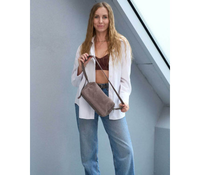 Замшева жіноча сумка «Feit» капучино WeLassie