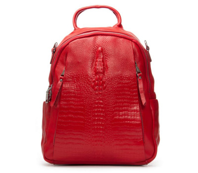 Сумка Шкіряна Жіноча Рюкзак ALEX RAI 8907-9 red croco