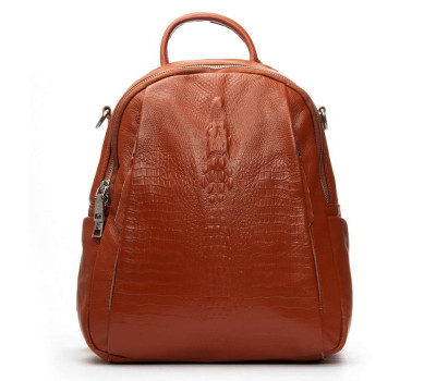 Сумка Шкіряна Жіноча Рюкзак ALEX RAI 8907-9 camel croco