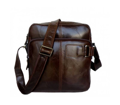 Коричневий шкіряний чоловічий месенджер Tiding Bag 6012