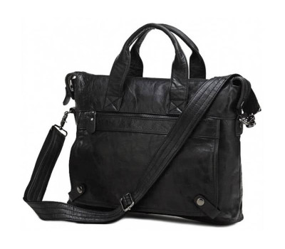Чорна шкіряна чоловіча сумка Jasper & Maine 7120A