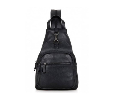 Чорний шкіряний чоловічий рюкзак Tiding Bag 4005A