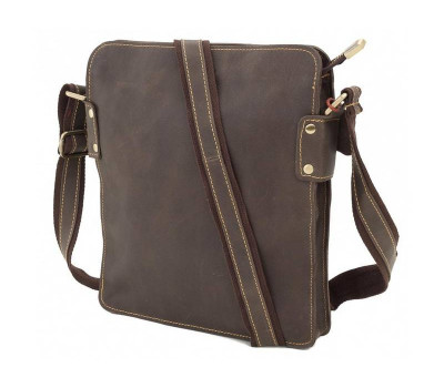 Коричневий шкіряний чоловічий месенджер Tiding Bag G8856C