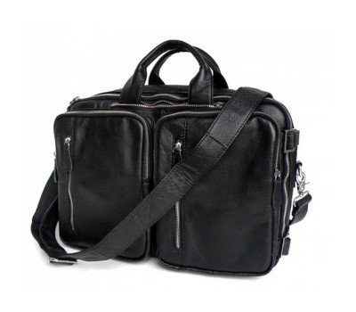 Чорна шкіряна чоловіча сумка Jasper&Maine 7041A