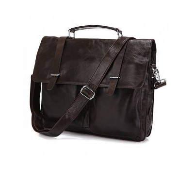 Коричнева шкіряна чоловіча сумка Tiding Bag 6057J