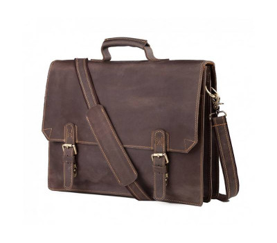 Коричневий шкіряний чоловічий портфель Tiding Bag GA2095R
