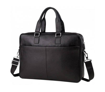 Чорна шкіряна чоловіча шкіряна сумка Tiding Bag M2164A