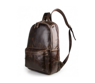 Коричневий шкіряний чоловічий рюкзак Tiding Bag 7273Q